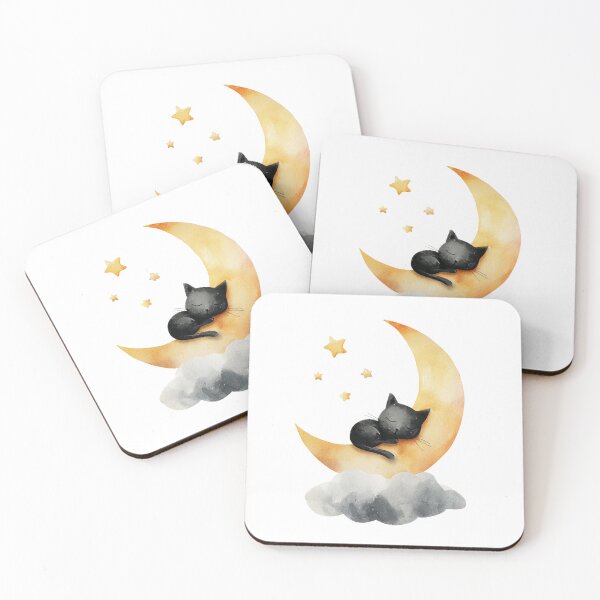 Item preview, Cat asleep on the moon designed and sold by MendaciousMina.