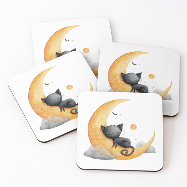Item preview, Cat asleep on the moon designed and sold by MendaciousMina.