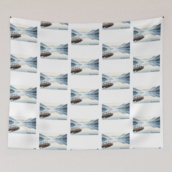 Item preview, Lake District Serenity: A Tranquil Watercolor Reflection designed and sold by Digital Dreams Arts.