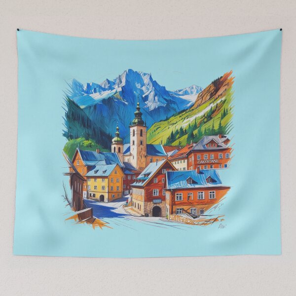 Item preview, Zakopane Landscape beneath the Tatra Mountains designed and sold by dotitoko.