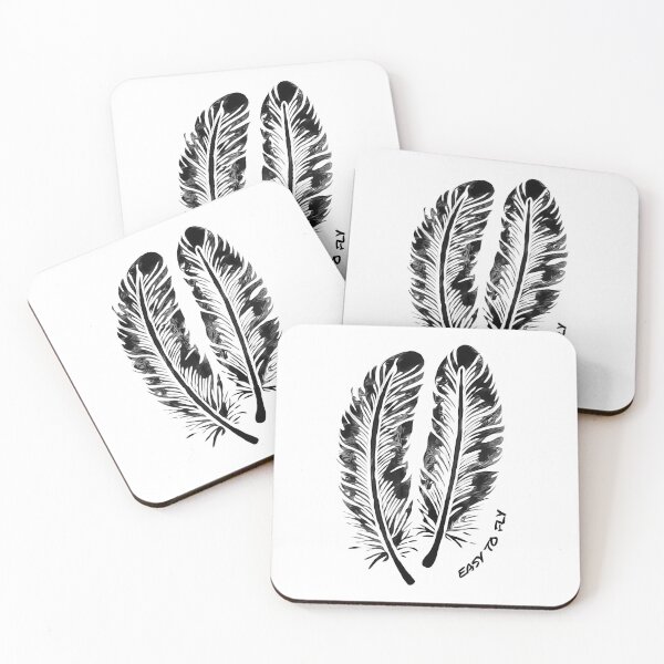Item preview, Easy to Fly – Black and White Feather Illustration designed and sold by Creolly.