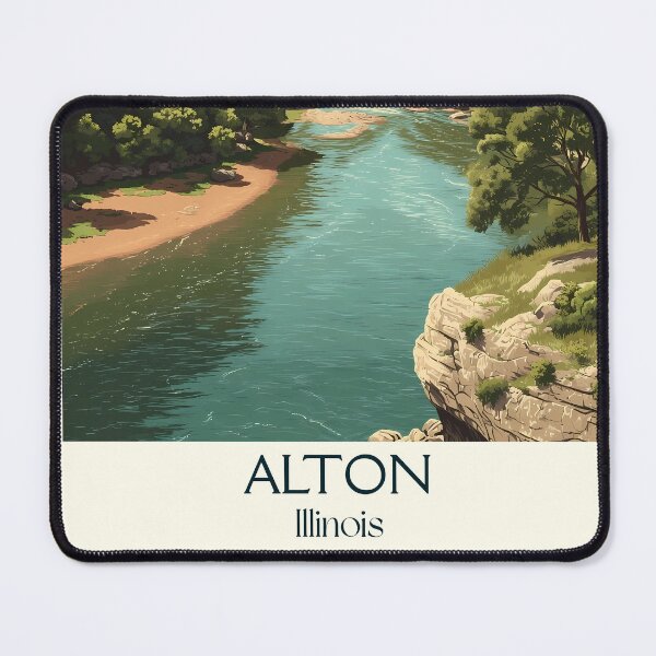Item preview, Alton Illinois Vintage Travel Poster | Great River Road Art designed and sold by TuncGK.