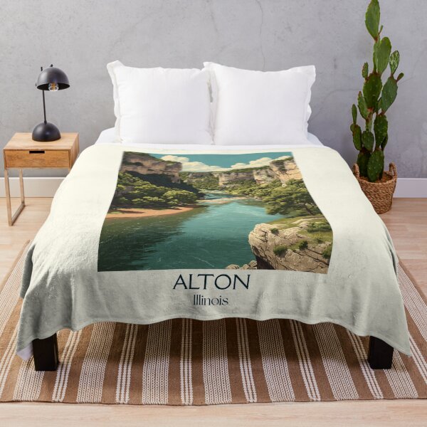 Item preview, Alton Illinois Vintage Travel Poster | Great River Road Art designed and sold by TuncGK.