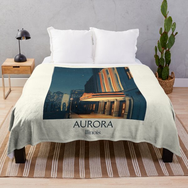 Item preview, Aurora Illinois Vintage Travel Poster | Retro Downtown Art designed and sold by TuncGK.