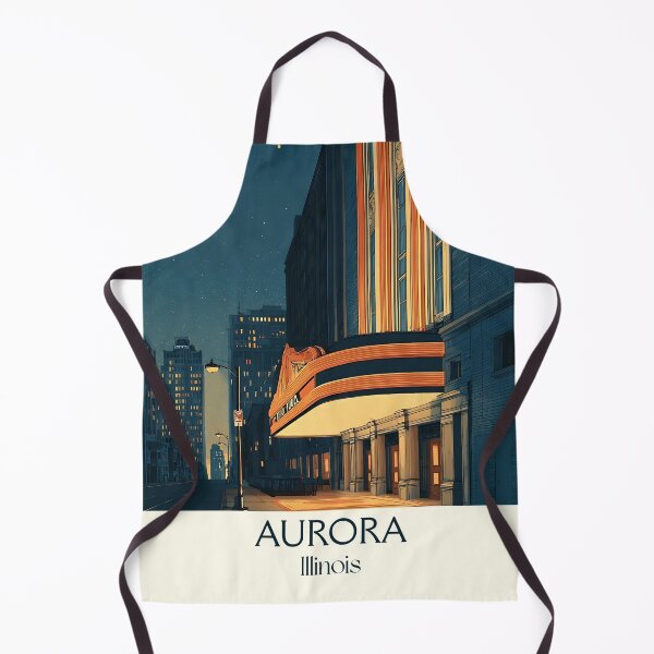 Item preview, Aurora Illinois Vintage Travel Poster | Retro Downtown Art designed and sold by TuncGK.