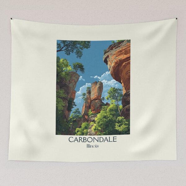 Item preview, Carbondale Illinois Vintage Travel Poster | Shawnee Forest Art designed and sold by TuncGK.