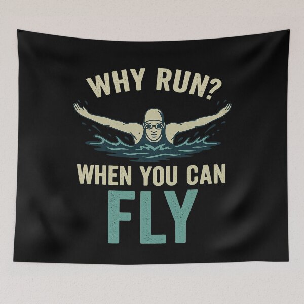 Item preview, Fly Over Water – Swim Graphic Tee Design designed and sold by Gravly.