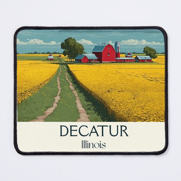 Item preview, Decatur Illinois Vintage Travel Poster | Central Illinois Farmland designed and sold by TuncGK.