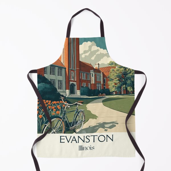 Item preview, Evanston Illinois Vintage Travel Poster | University Campus Art designed and sold by TuncGK.