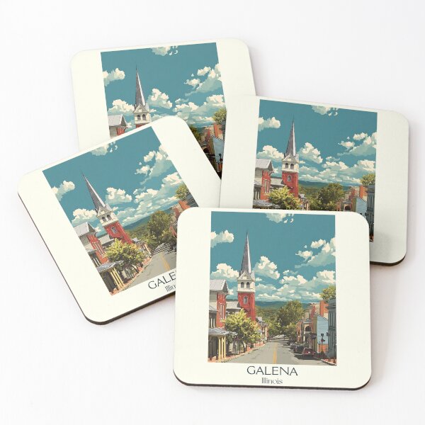Item preview, Galena Illinois Vintage Travel Poster | Historic Main Street Art designed and sold by TuncGK.