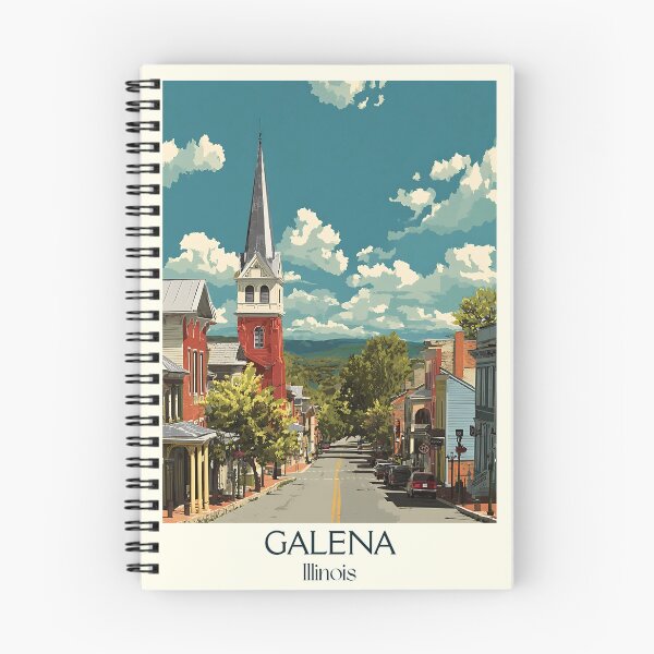 Item preview, Galena Illinois Vintage Travel Poster | Historic Main Street Art designed and sold by TuncGK.