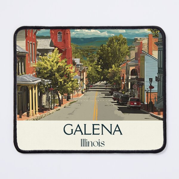 Item preview, Galena Illinois Vintage Travel Poster | Historic Main Street Art designed and sold by TuncGK.