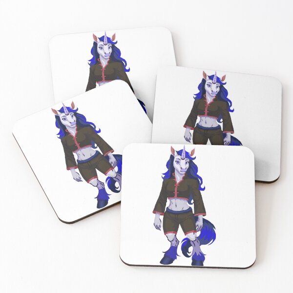 Item preview, Blue Maned Unicorn Woman Ready to Kung-Fu designed and sold by KlakkDrawsStuff.
