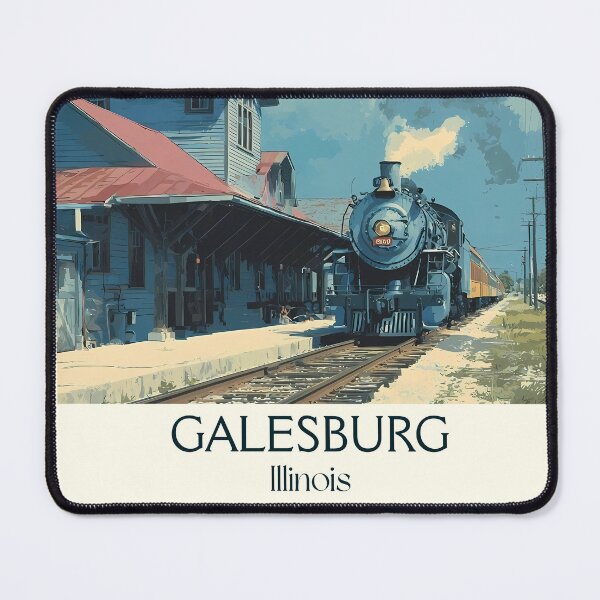 Item preview, Galesburg Illinois Vintage Travel Poster | Railroad History Art designed and sold by TuncGK.