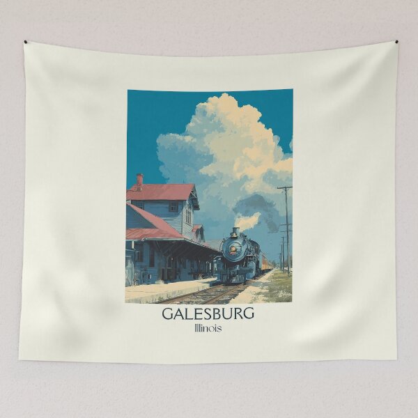 Item preview, Galesburg Illinois Vintage Travel Poster | Railroad History Art designed and sold by TuncGK.