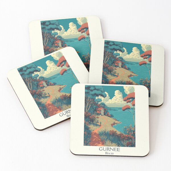 Item preview, Gurnee Illinois Vintage Travel Poster | Illinois State Park Art designed and sold by TuncGK.