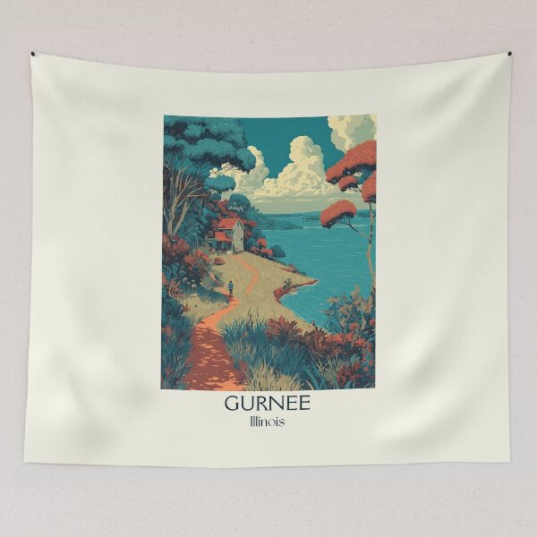 Item preview, Gurnee Illinois Vintage Travel Poster | Illinois State Park Art designed and sold by TuncGK.