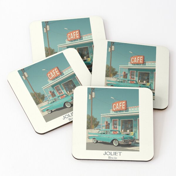 Item preview, Joliet Illinois Vintage Travel Poster | Retro Roadside Diner Art designed and sold by TuncGK.