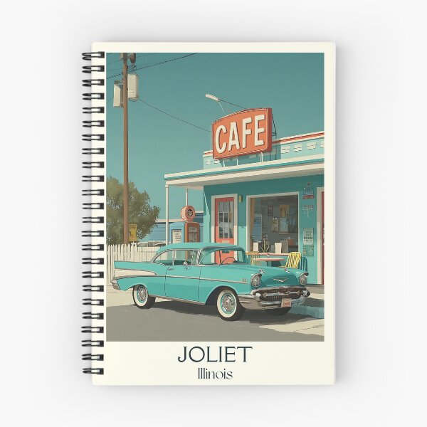 Item preview, Joliet Illinois Vintage Travel Poster | Retro Roadside Diner Art designed and sold by TuncGK.