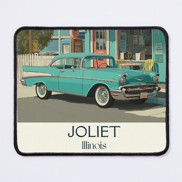 Item preview, Joliet Illinois Vintage Travel Poster | Retro Roadside Diner Art designed and sold by TuncGK.