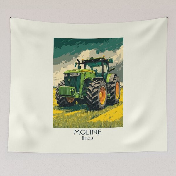 Item preview, Moline Illinois Vintage Travel Poster | Farm Tractor Art designed and sold by TuncGK.