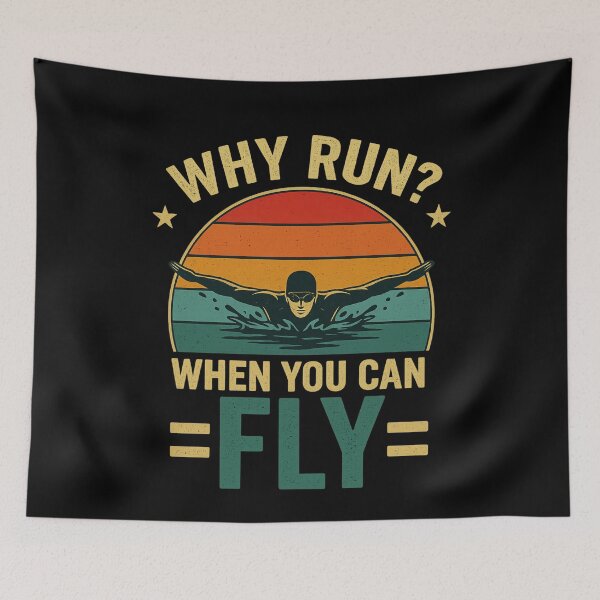 Item preview, Fly Over Water – Swim Graphic Tee Design designed and sold by Gravly.