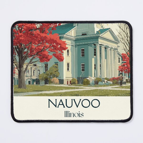 Item preview, Nauvoo Illinois Vintage Travel Poster | Historic Mississippi River Town designed and sold by TuncGK.