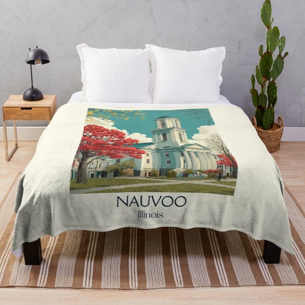 Item preview, Nauvoo Illinois Vintage Travel Poster | Historic Mississippi River Town designed and sold by TuncGK.