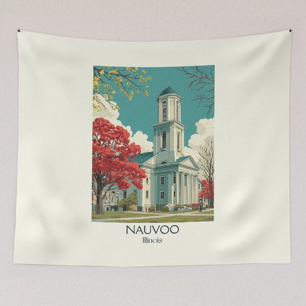 Item preview, Nauvoo Illinois Vintage Travel Poster | Historic Mississippi River Town designed and sold by TuncGK.