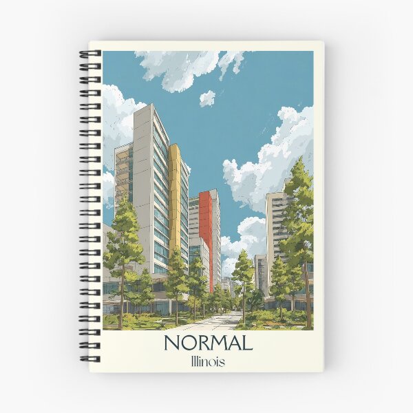 Item preview, Normal Illinois Vintage Travel Poster | Modern University Town Art designed and sold by TuncGK.