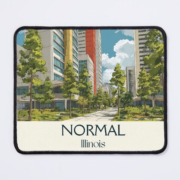 Item preview, Normal Illinois Vintage Travel Poster | Modern University Town Art designed and sold by TuncGK.