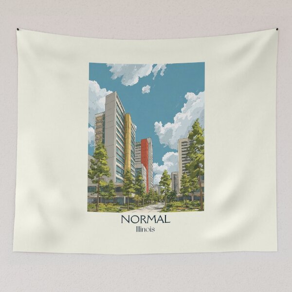 Item preview, Normal Illinois Vintage Travel Poster | Modern University Town Art designed and sold by TuncGK.