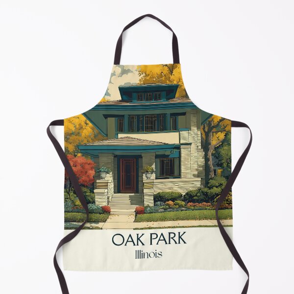 Item preview, Oak Park Illinois Vintage Travel Poster | Prairie School Architecture Art designed and sold by TuncGK.