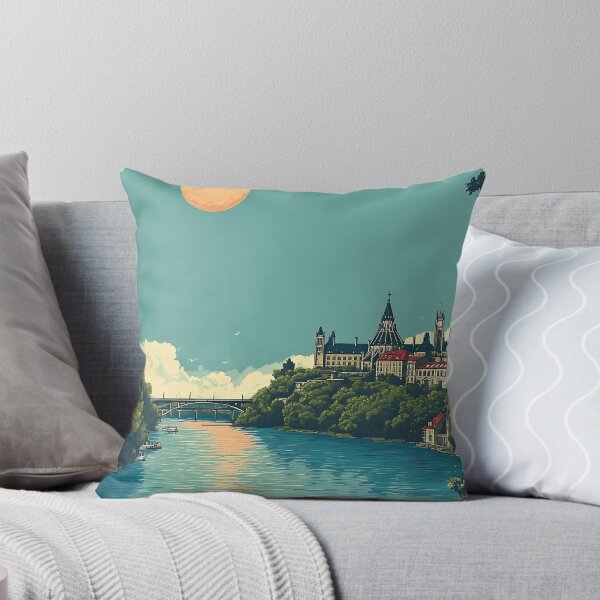 Item preview, Ottawa Illinois Vintage Travel Poster | Illinois River Town Art designed and sold by TuncGK.