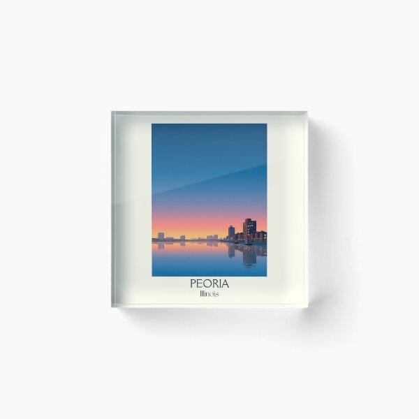 Item preview, Peoria Illinois Vintage Travel Poster | Illinois River Cityscape designed and sold by TuncGK.