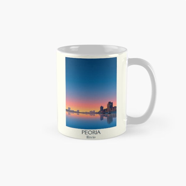 Item preview, Peoria Illinois Vintage Travel Poster | Illinois River Cityscape designed and sold by TuncGK.