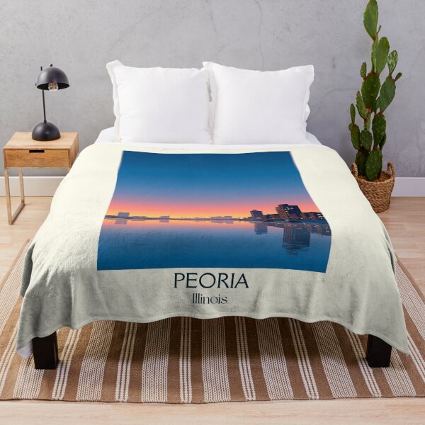 Item preview, Peoria Illinois Vintage Travel Poster | Illinois River Cityscape designed and sold by TuncGK.