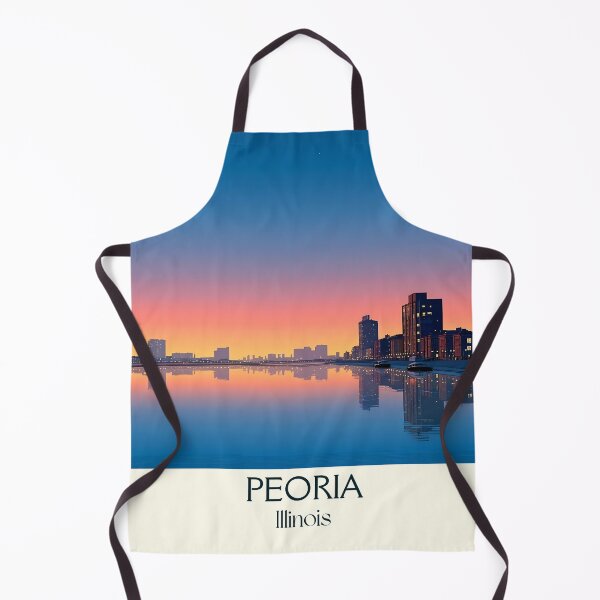 Item preview, Peoria Illinois Vintage Travel Poster | Illinois River Cityscape designed and sold by TuncGK.