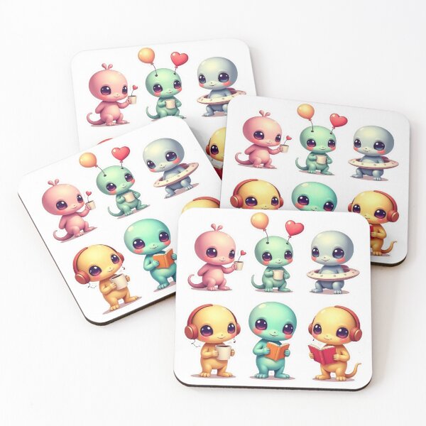 Item preview, Cute Little Creatures with Coffee and Books designed and sold by NuboDesigns.