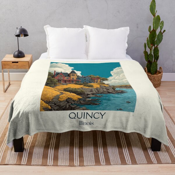 Item preview, Quincy Illinois Vintage Travel Poster | Mississippi River Bluffs designed and sold by TuncGK.