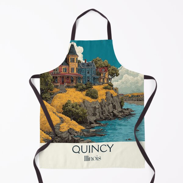 Item preview, Quincy Illinois Vintage Travel Poster | Mississippi River Bluffs designed and sold by TuncGK.