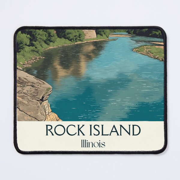 Item preview, Rock Island Illinois Vintage Travel Poster | Quad Cities River Art designed and sold by TuncGK.