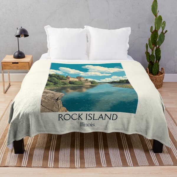 Item preview, Rock Island Illinois Vintage Travel Poster | Quad Cities River Art designed and sold by TuncGK.