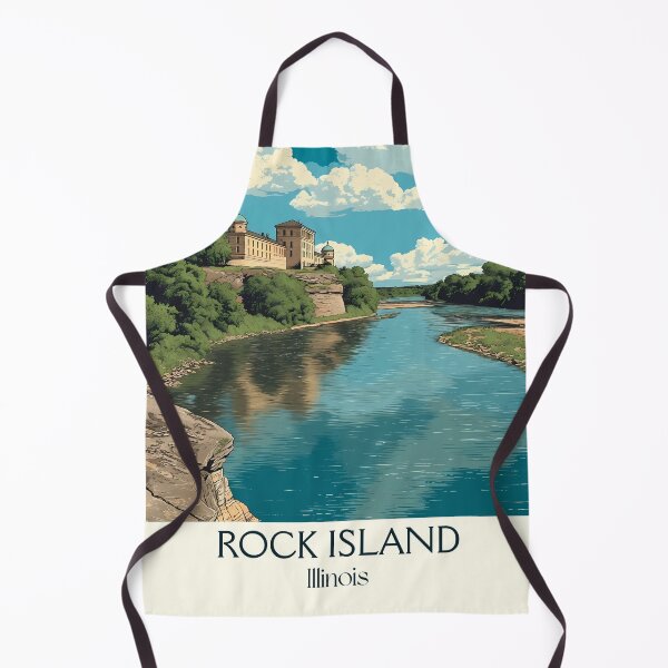 Item preview, Rock Island Illinois Vintage Travel Poster | Quad Cities River Art designed and sold by TuncGK.