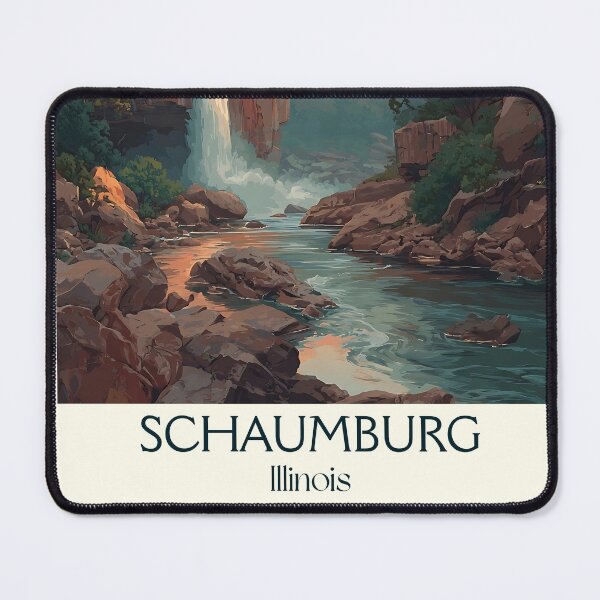 Item preview, Schaumburg Illinois Vintage Travel Poster | Suburban Nature Art designed and sold by TuncGK.