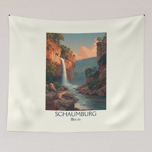 Item preview, Schaumburg Illinois Vintage Travel Poster | Suburban Nature Art designed and sold by TuncGK.