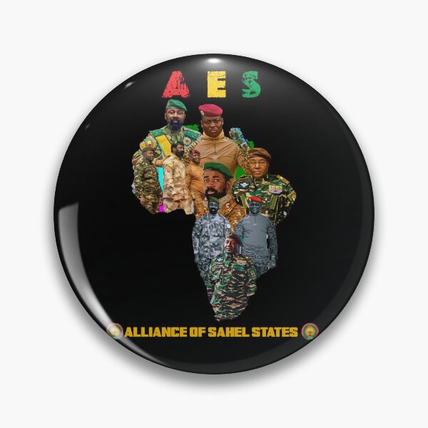 Item preview, Alliance of Sahel States – Ibrahim Traoré, Assimi Goïta & Abdourahamane Tchiani Pan-African map Collage designed and sold by Youngkev-arts.