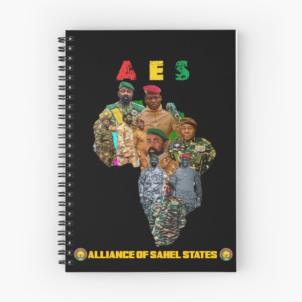 Item preview, Alliance of Sahel States – Ibrahim Traoré, Assimi Goïta & Abdourahamane Tchiani Pan-African map Collage designed and sold by Youngkev-arts.