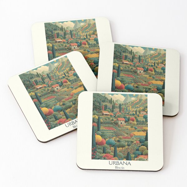 Item preview, Urbana Illinois Vintage Travel Poster | Idyllic Illinois Landscape designed and sold by TuncGK.