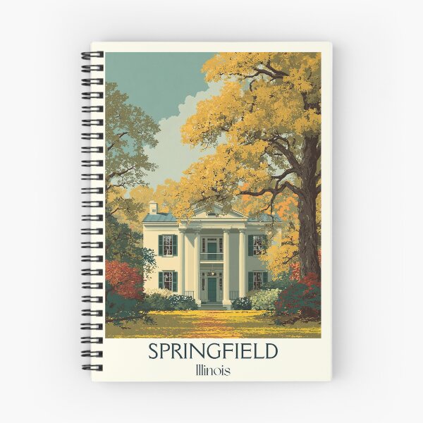Item preview, Springfield Illinois Vintage Travel Poster | Historic Capital Art designed and sold by TuncGK.